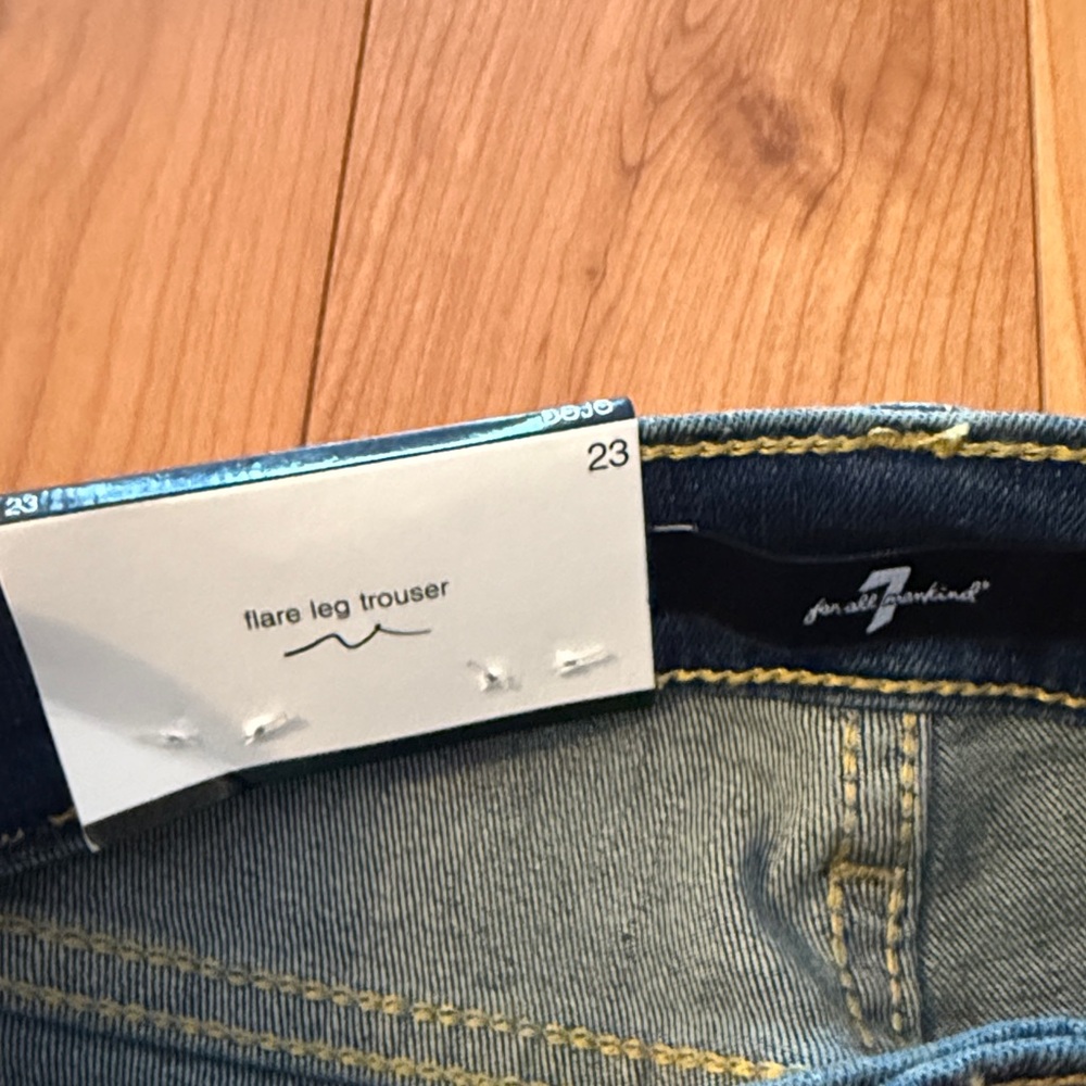 7 For All Mankind dojo Women's Dark Blue High Rise Jeans - Picture 3 of 3